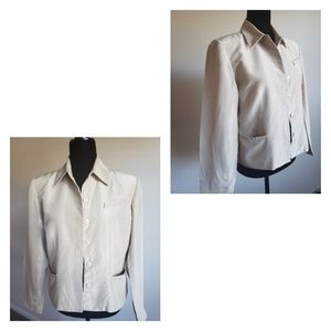 *2F25* Maggy London Silk Tan Blazer